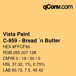 Color code: Vista Paint - C-959 - Bread ´n Butter | qconv.com