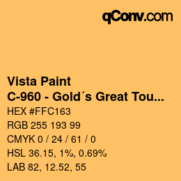 カラーコード: Vista Paint - C-960 - Gold´s Great Touch | qconv.com