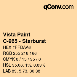 カラーコード: Vista Paint - C-965 - Starburst | qconv.com