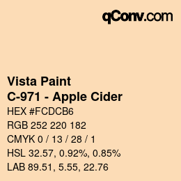 Color code: Vista Paint - C-971 - Apple Cider | qconv.com