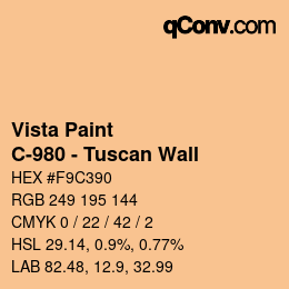 Color code: Vista Paint - C-980 - Tuscan Wall | qconv.com