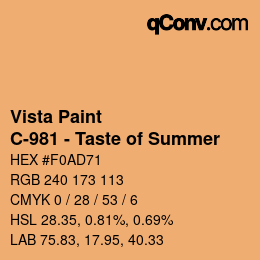 Color code: Vista Paint - C-981 - Taste of Summer | qconv.com
