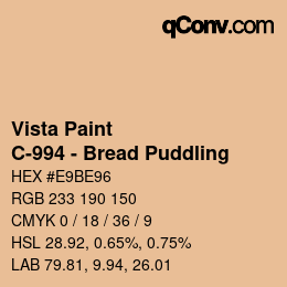Color code: Vista Paint - C-994 - Bread Puddling | qconv.com