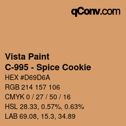 Color code: Vista Paint - C-995 - Spice Cookie | qconv.com
