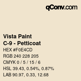 カラーコード: Vista Paint - C-9 - Petticoat | qconv.com