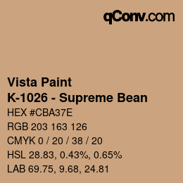 颜色代码: Vista Paint - K-1026 - Supreme Bean | qconv.com
