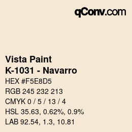 Color code: Vista Paint - K-1031 - Navarro | qconv.com