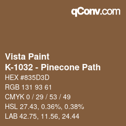 Color code: Vista Paint - K-1032 - Pinecone Path | qconv.com