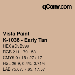 カラーコード: Vista Paint - K-1036 - Early Tan | qconv.com