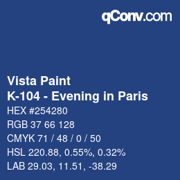 Color code: Vista Paint - K-104 - Evening in Paris | qconv.com