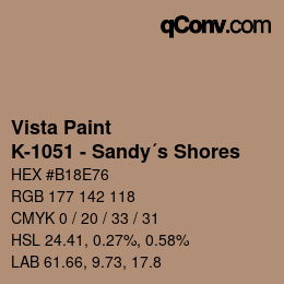 カラーコード: Vista Paint - K-1051 - Sandy´s Shores | qconv.com