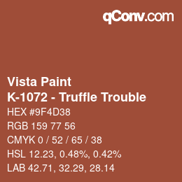 カラーコード: Vista Paint - K-1072 - Truffle Trouble | qconv.com