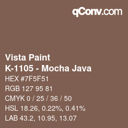 Farbcode: Vista Paint - K-1105 - Mocha Java | qconv.com
