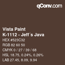 Code couleur: Vista Paint - K-1112 - Jeff´s Java | qconv.com