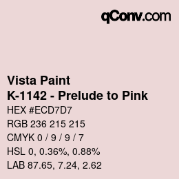Color code: Vista Paint - K-1142 - Prelude to Pink | qconv.com