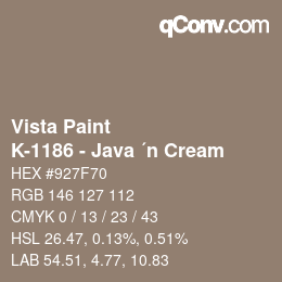 Code couleur: Vista Paint - K-1186 - Java ´n Cream | qconv.com