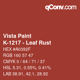 Color code: Vista Paint - K-1217 - Leaf Rust | qconv.com