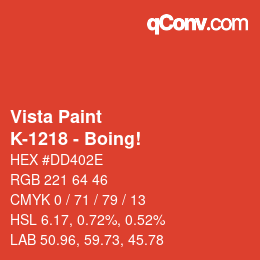 Color code: Vista Paint - K-1218 - Boing! | qconv.com