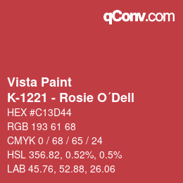 Code couleur: Vista Paint - K-1221 - Rosie O´Dell | qconv.com