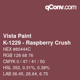 Color code: Vista Paint - K-1229 - Raspberry Crush | qconv.com