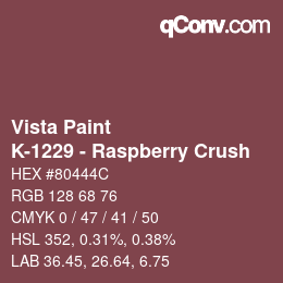 Code couleur: Vista Paint - K-1229 - Raspberry Crush | qconv.com