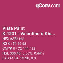 カラーコード: Vista Paint - K-1231 - Valentine´s Kiss | qconv.com