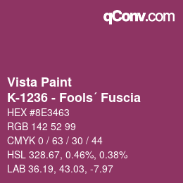 Color code: Vista Paint - K-1236 - Fools´ Fuscia | qconv.com