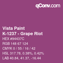 カラーコード: Vista Paint - K-1237 - Grape Riot | qconv.com