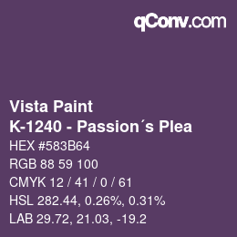 Color code: Vista Paint - K-1240 - Passion´s Plea | qconv.com