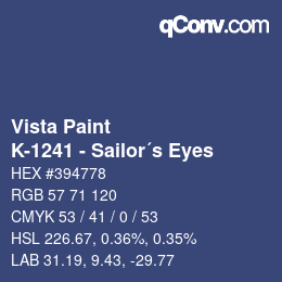 Farbcode: Vista Paint - K-1241 - Sailor´s Eyes | qconv.com