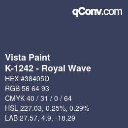 Color code: Vista Paint - K-1242 - Royal Wave | qconv.com