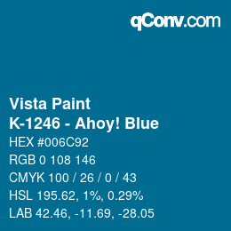 Farbcode: Vista Paint - K-1246 - Ahoy! Blue | qconv.com