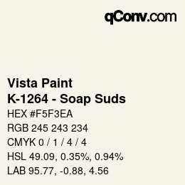 Color code: Vista Paint - K-1264 - Soap Suds | qconv.com