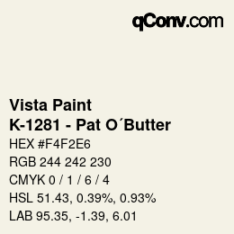 カラーコード: Vista Paint - K-1281 - Pat O´Butter | qconv.com