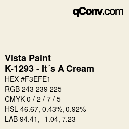 Farbcode: Vista Paint - K-1293 - It´s A Cream | qconv.com
