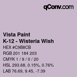Color code: Vista Paint - K-12 - Wisteria Wish | qconv.com