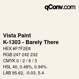 Color code: Vista Paint - K-1303 - Barely There | qconv.com