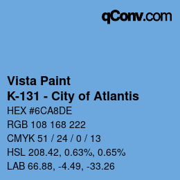 カラーコード: Vista Paint - K-131 - City of Atlantis | qconv.com