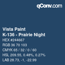 Farbcode: Vista Paint - K-136 - Prairie Night | qconv.com