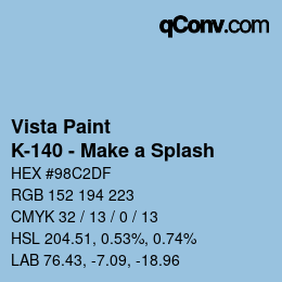 カラーコード: Vista Paint - K-140 - Make a Splash | qconv.com