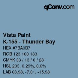 カラーコード: Vista Paint - K-155 - Thunder Bay | qconv.com