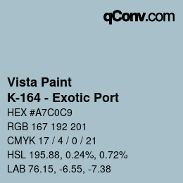 カラーコード: Vista Paint - K-164 - Exotic Port | qconv.com