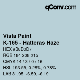 Color code: Vista Paint - K-165 - Hatteras Haze | qconv.com