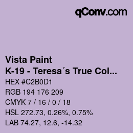 Color code: Vista Paint - K-19 - Teresa´s True Color | qconv.com