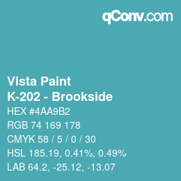 Color code: Vista Paint - K-202 - Brookside | qconv.com