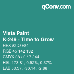 Color code: Vista Paint - K-249 - Time to Grow | qconv.com