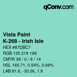 カラーコード: Vista Paint - K-268 - Irish Isle | qconv.com