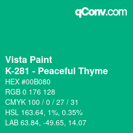 カラーコード: Vista Paint - K-281 - Peaceful Thyme | qconv.com