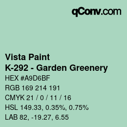 カラーコード: Vista Paint - K-292 - Garden Greenery | qconv.com