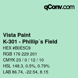 Farbcode: Vista Paint - K-301 - Phillip´s Field | qconv.com